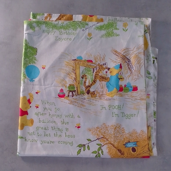 Vintage 1970s–1980s Winnie the Pooh Flat Bed Sheet Sears Roebuck & Co. - Picture 2 of 8